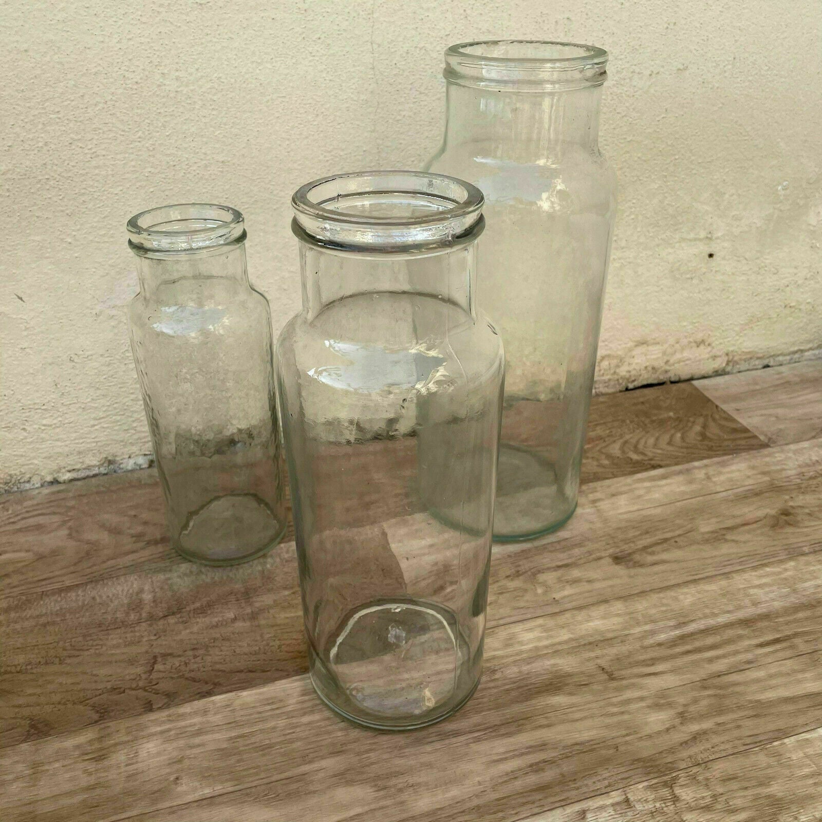 French Antique Glass Bottle 19th Century Hand Blown Clear Convent 0107214 Lalique