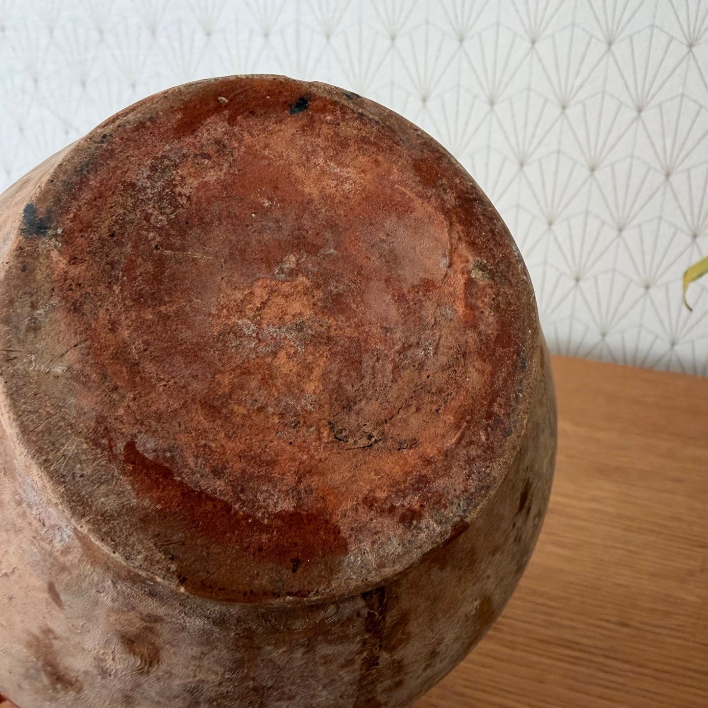 Antique French Confit Pot Glazed Terra Cotta 2-Handle Vessel 17.5cm 1506268 Unmarked
