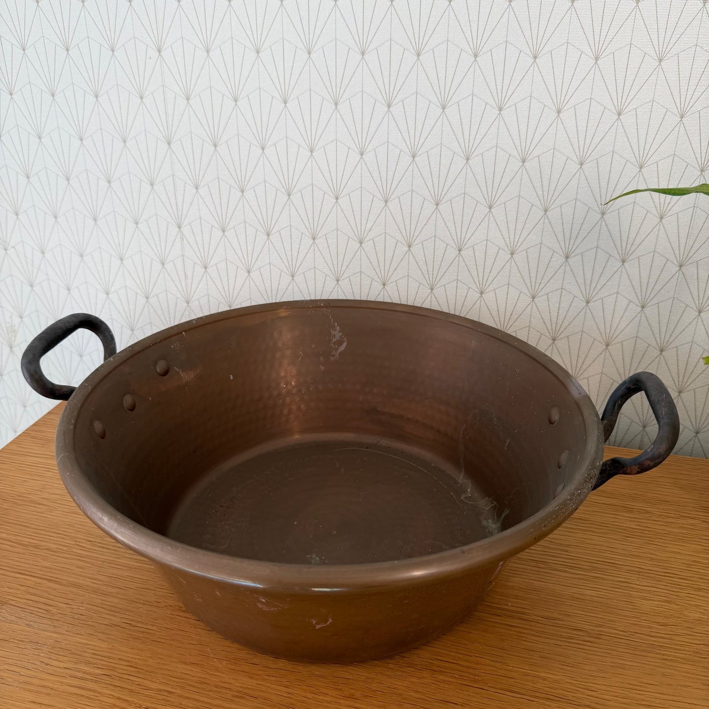 French Copper Jam Pan Bronze Handles Villedieu Vintage 1906261