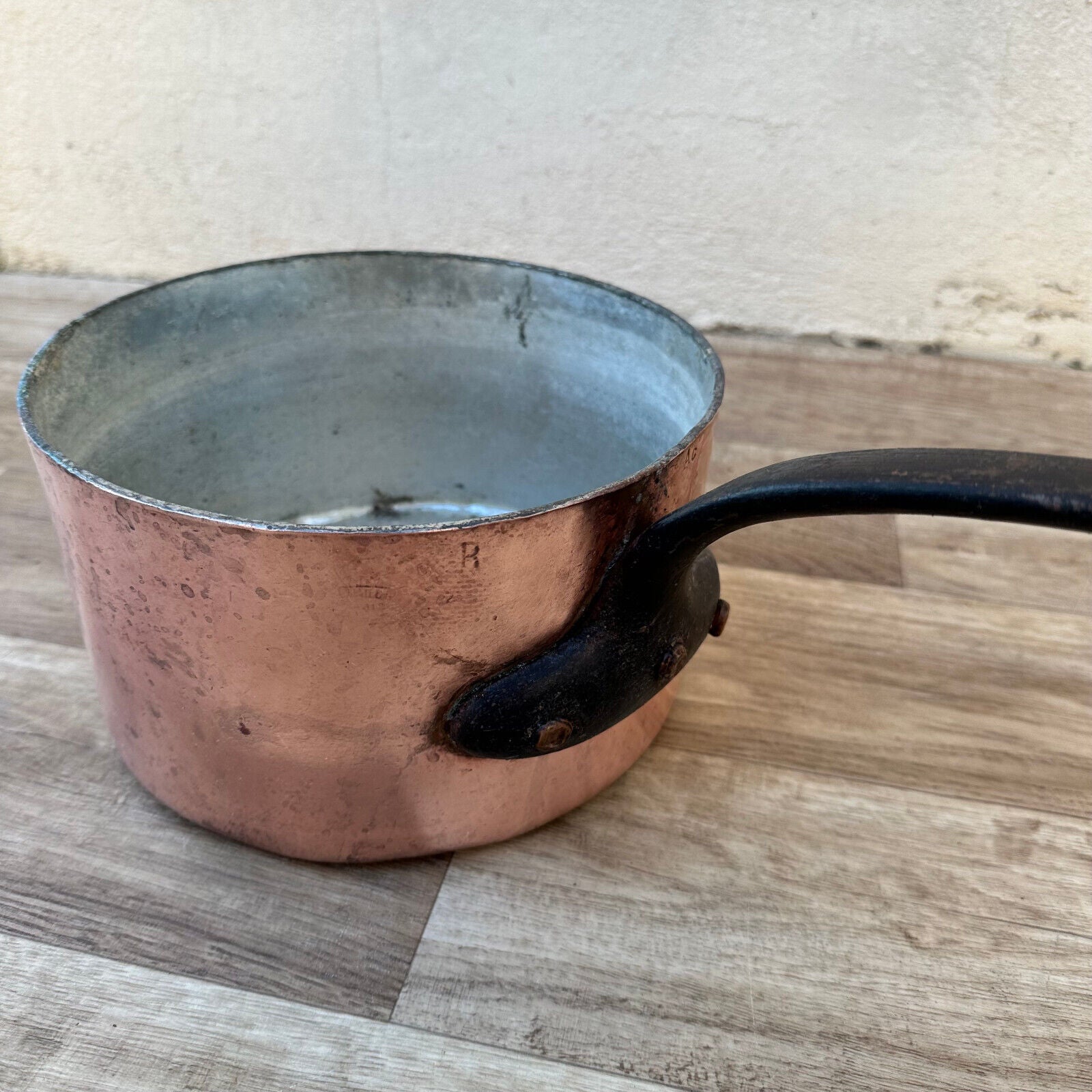 OLD copper pan French tin lining 9" 3mm thick 4.1kg DEHILLERIN PARIS 0703233 - Fleamarketfrance