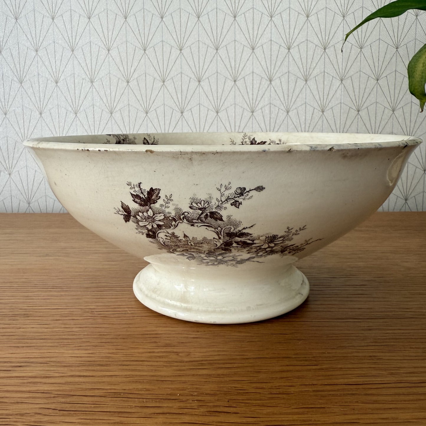 French fruits bowl compotier piedouche Pompadour Boulenger pedestal 0406259 Fleamarketfrance
