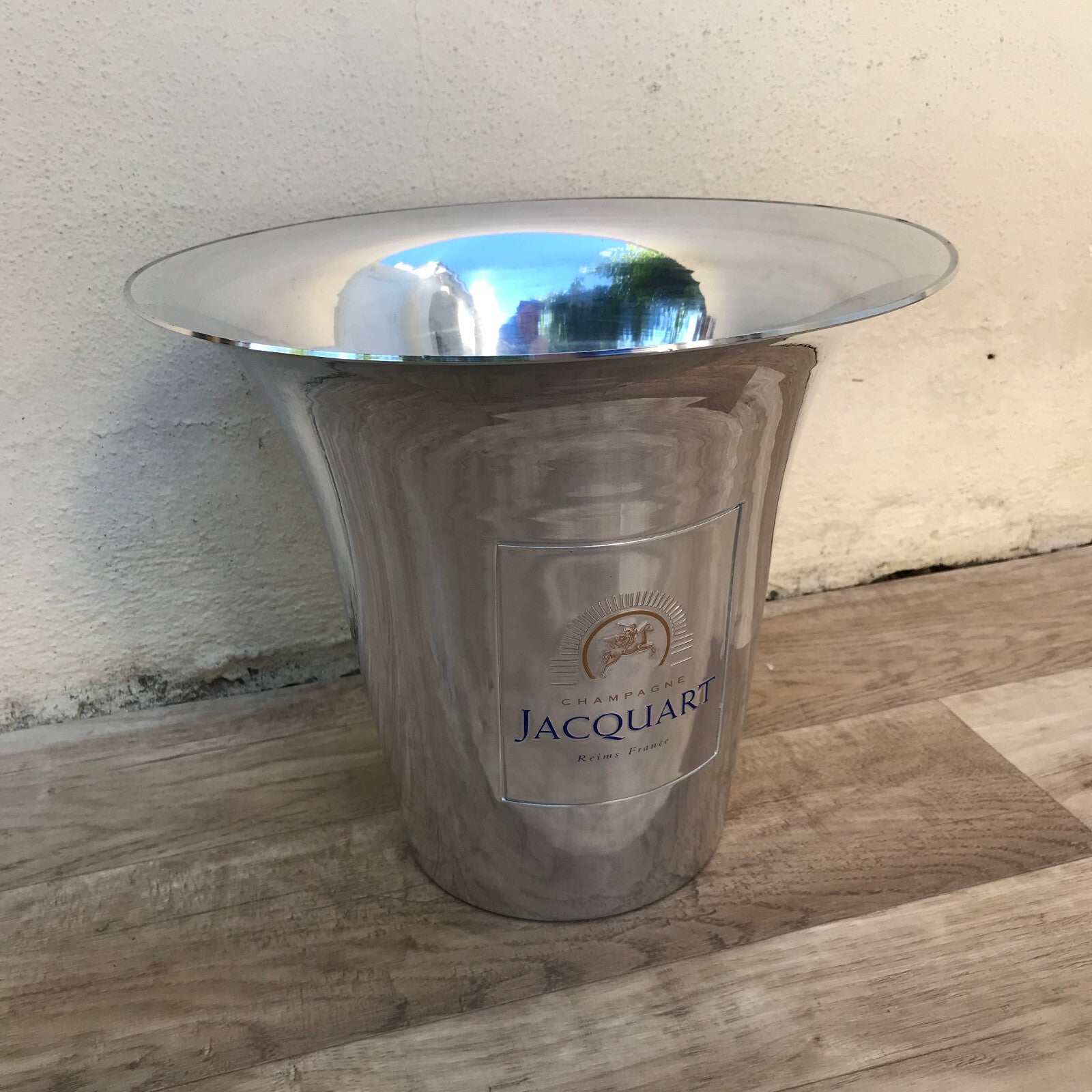French Champagne Ice Bucket Jacquart Cooler Clear Glass Vintage 2811222 Jacquart
