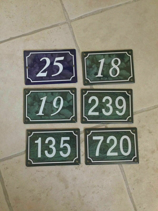French Enamel House Numbers Street Door Signs Metal Plaques 10x15cm GIROD 2 Unbranded