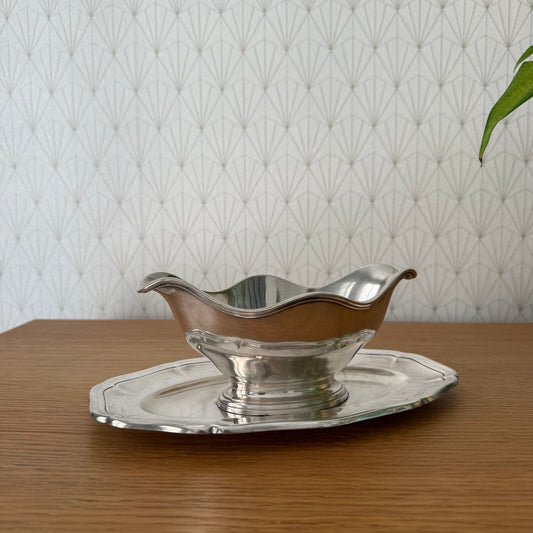 Vintage French Vintage Ercuis Gravy Boat silverplate 1906259