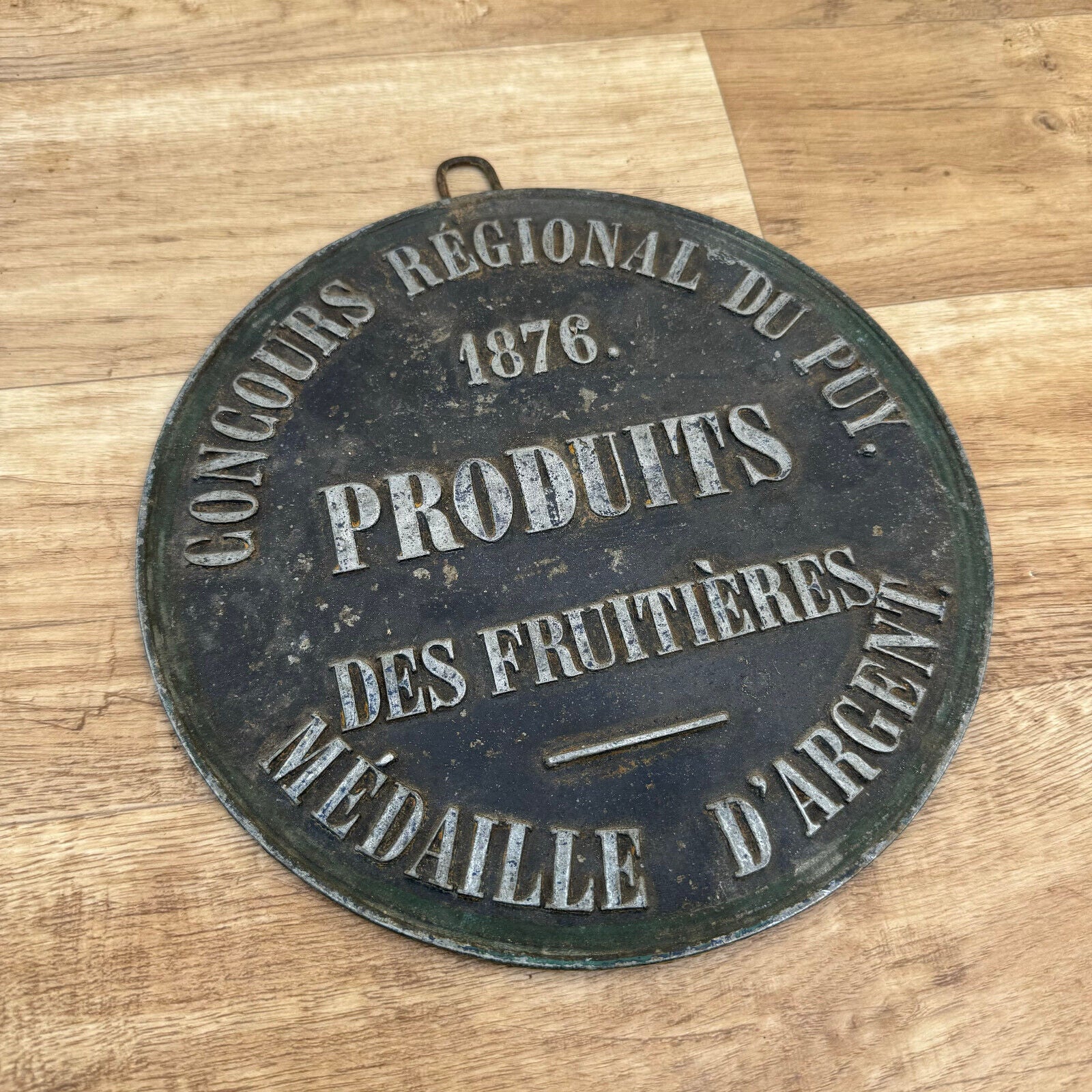 FRENCH VINTAGE AGRICULTURE PLAQUE TROPHY AWARD ANIMALS PRIZE SIGN 1876 0309243 - Fleamarketfrance