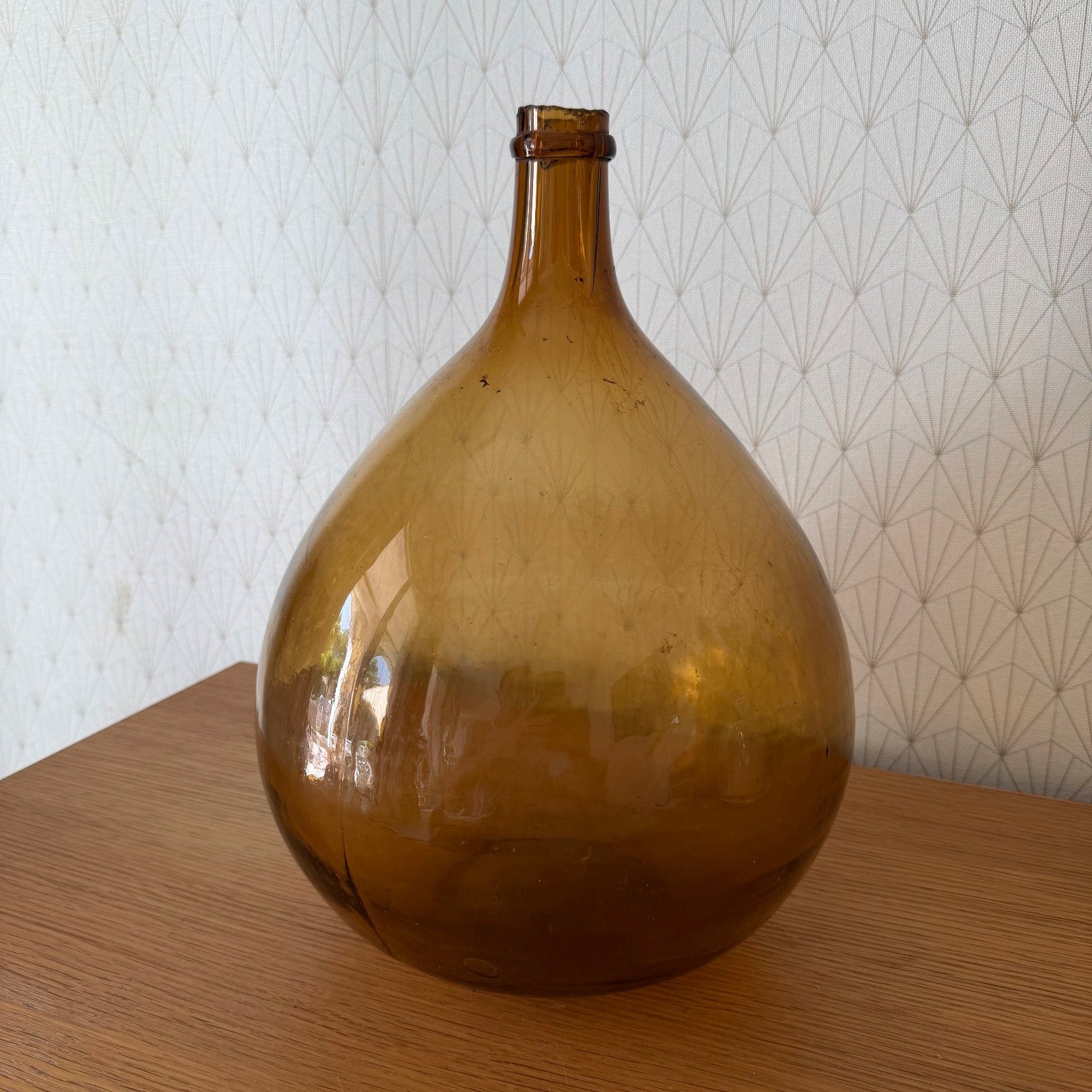 Antique French Dame Jeanne Amber Glass Demijohn Wine Bottle 1107262 Fleamarketfrance