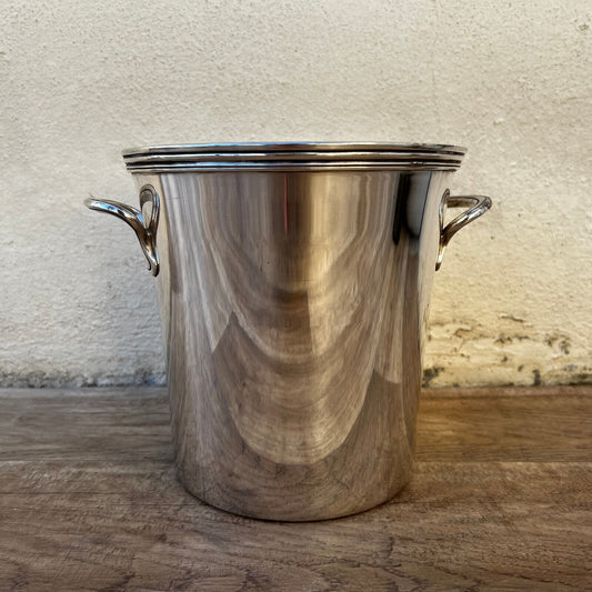 Vintage French Champagne Silverplate Ice Bucket Cooler stamped 1409248 - Fleamarketfrance