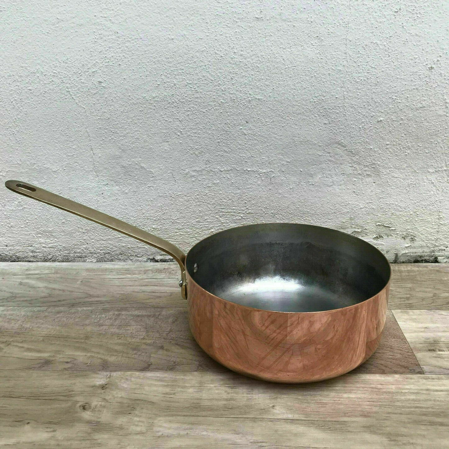 French Copper Saucepan Tin Lined 2mm Professional Vintage Cookware 1304191 Unbranded