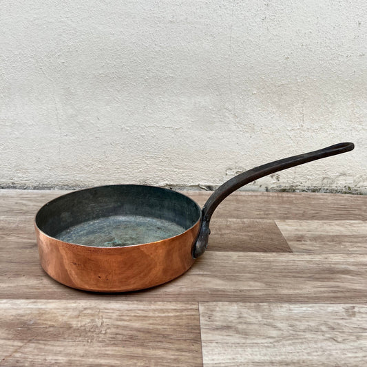 French Copper Pan 2mm Sauteuse Vintage Culinary Cookware France 0712228 Unbranded