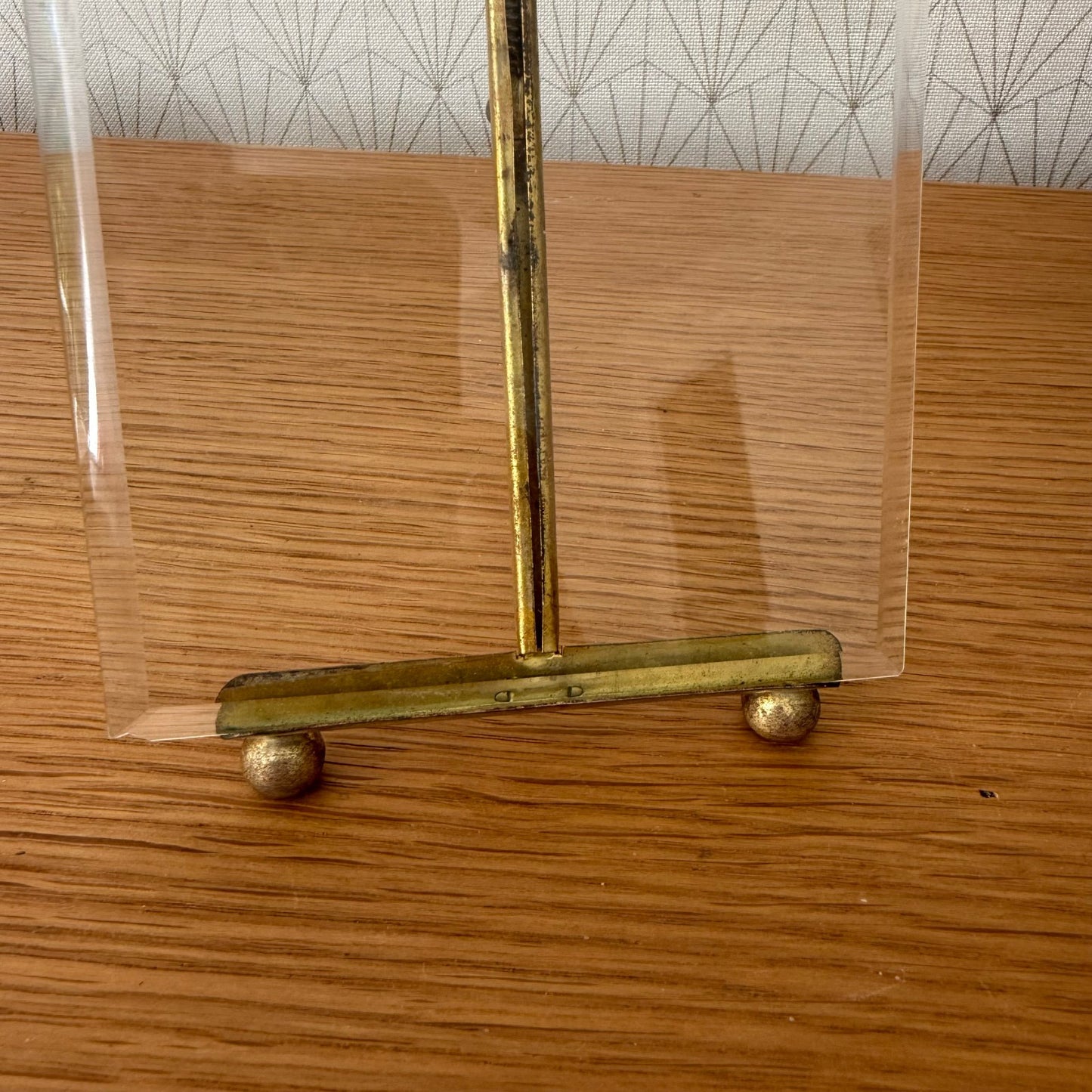 Vintage french Brass Frame Glass photo Ribbon 6 1/4" x 4 1/2"  0211251