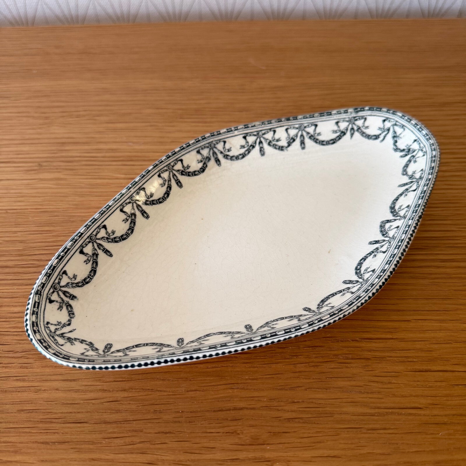French Ironstone Tray Oval Salins Louis XVI Pattern Vintage 05052512 Fleamarketfrance