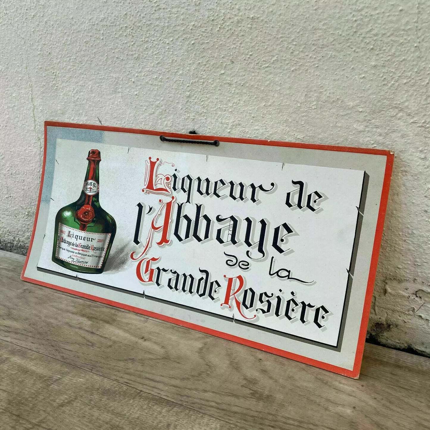 French Vintage Liqueur Advertising Sign Abbaye Grande Rosiere 1950s 2710242 Grande Rosiere