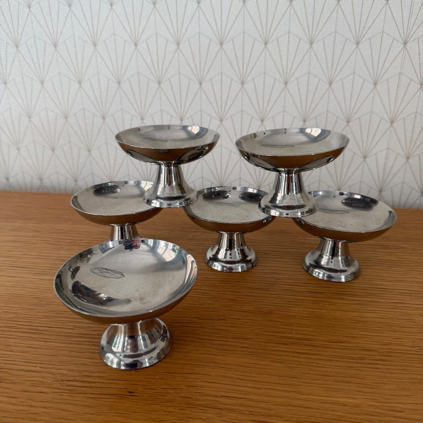 Vintage Stainless Steel Ice Cream Cups Set of 6 Compote Bowls 1408267 Stainless