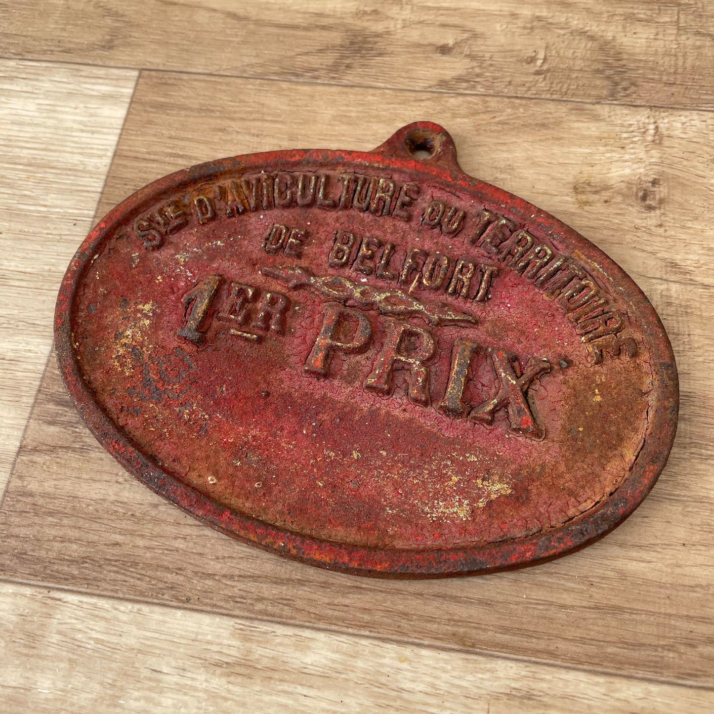 French Agricultural Prize Cast Iron Plaque Belfort Trophy Antique 1103254 Fleamarketfrance