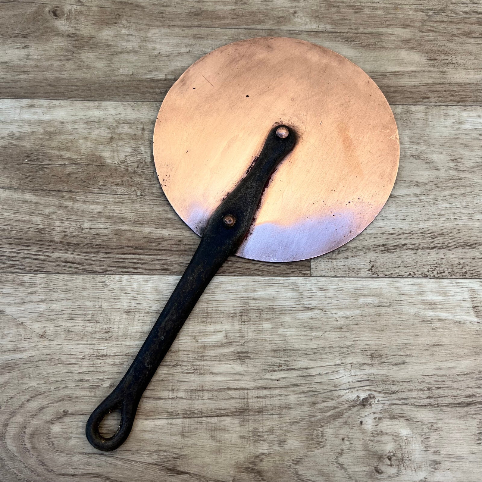 Vintage French Copper Lid Cast Iron Handle Pan Cover 6 3/4" 24112415 Cuisine