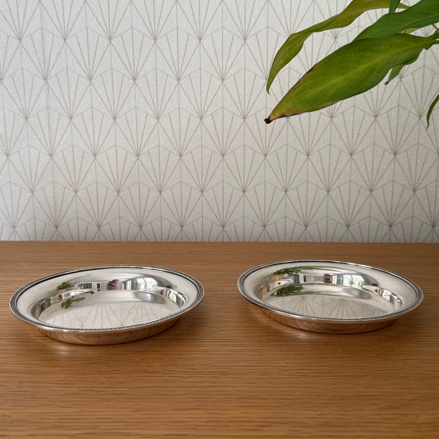 Set of 2 Vintage Silverplate Wine/Bottle Coasters 0608253