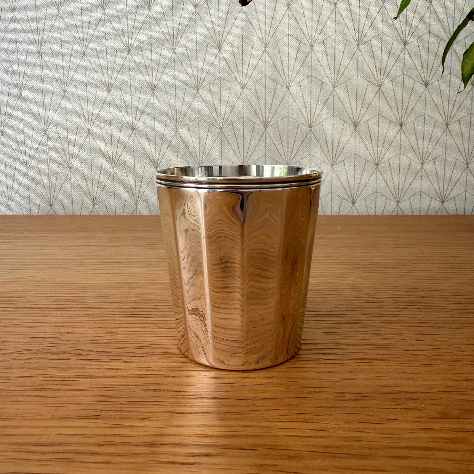 Christofle Silver Plated Timbal Cup Feather Pattern French Vintage 0608252 Christofle