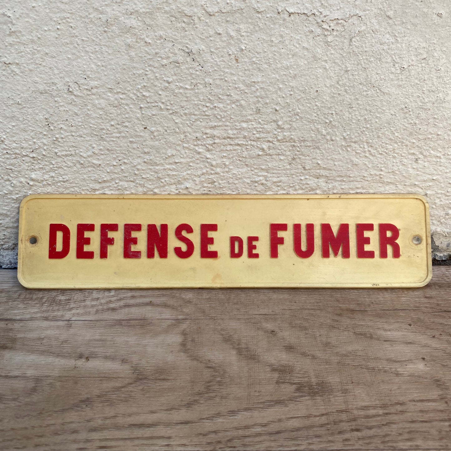 Vintage French No Smoking Sign Defense De Fumer Yellow Plastic 29032511 Fleamarketfrance
