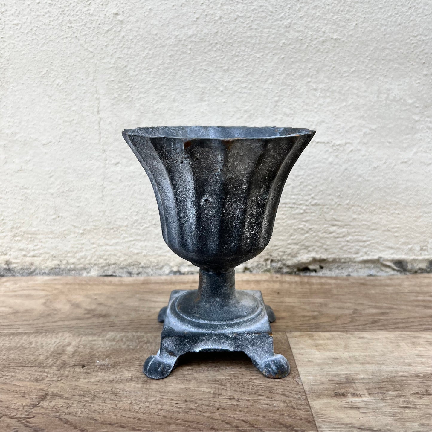 French Cast Iron Garden Urn Vintage Planter Pedestal Base 20082220 Fleamarketfrance