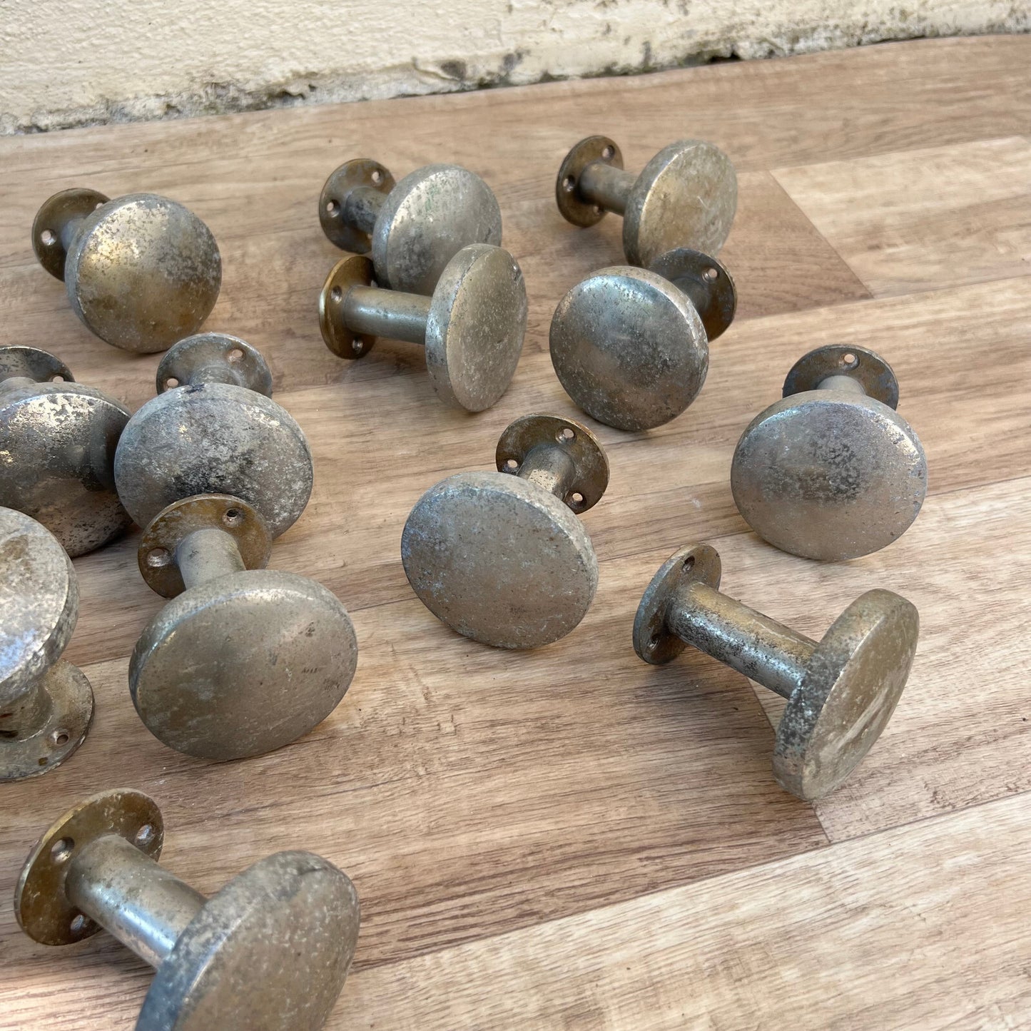Vintage French Brass Door Knobs Set 17 Antique Hardware Collection 0409227 Unbranded