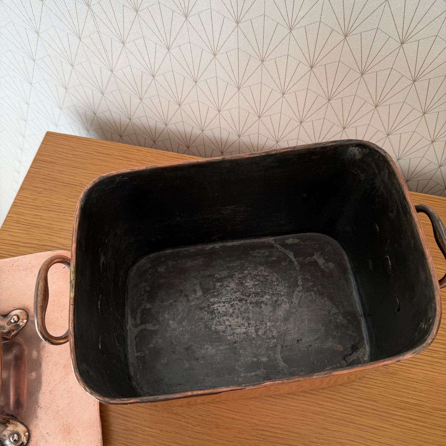 French Copper Stock Pot Dovetailed Vintage Cookware Brass Handles 1803263 Fleamarketfrance
