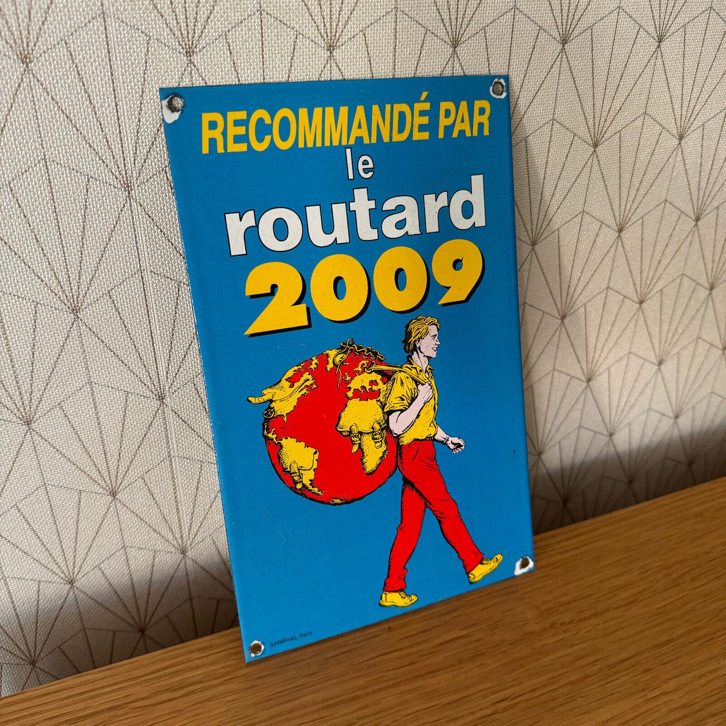 French enameled sign plaque SANRIVAL PARIS  guide du routard  2009 23032514