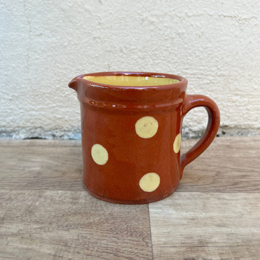 French vintage terracotta SAVOIE dot breakfast milk cream Pitcher tiny 06102210 - Fleamarketfrance