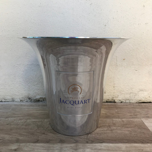 French Champagne Ice Bucket Jacquart Cooler Clear Glass Vintage 2811222 Jacquart