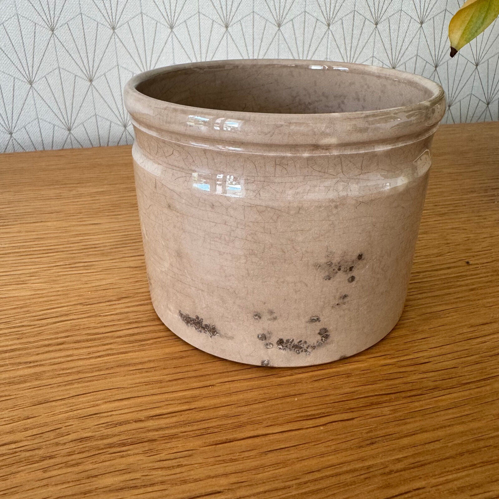 HANDMADE GLAZED White FRENCH CONFIT JAM POT SMALL 1506243 - Fleamarketfrance