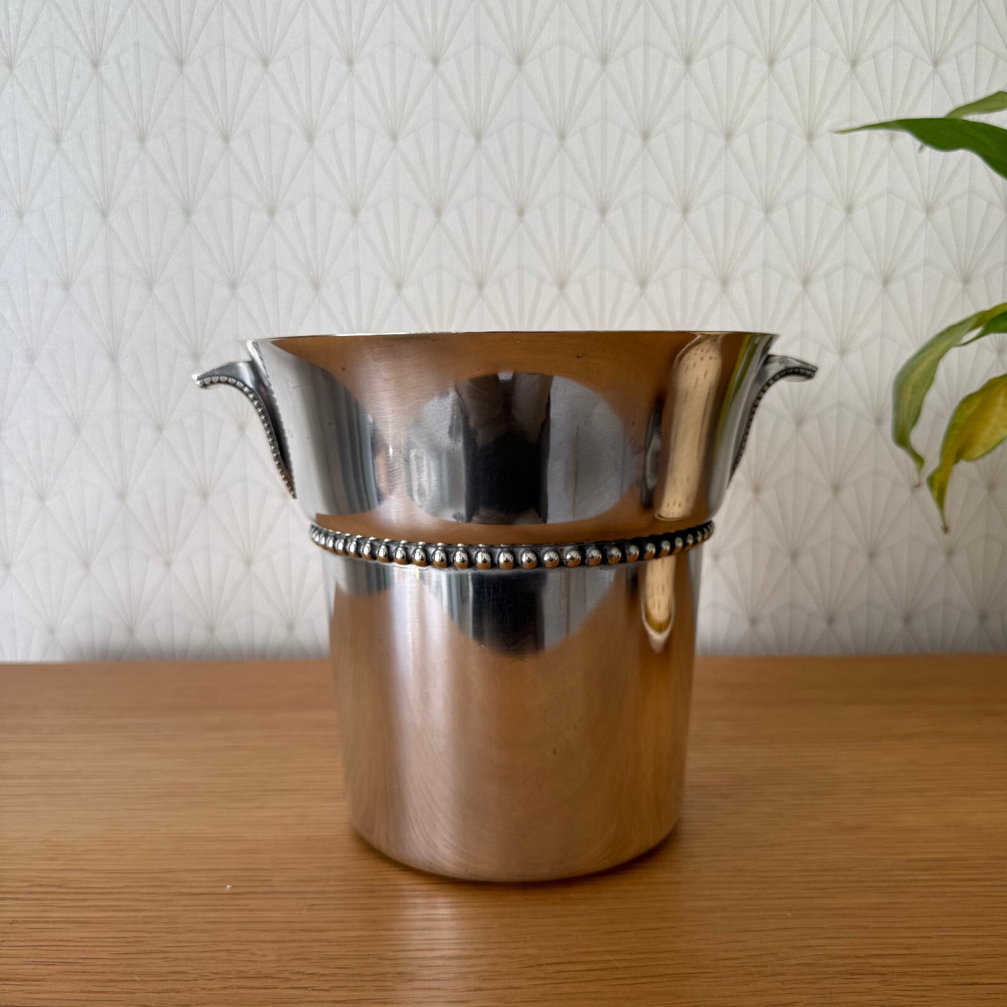 French Silverplate Champagne Cooler Ice Bucket Beaded Vintage 2704256 Fleamarketfrance