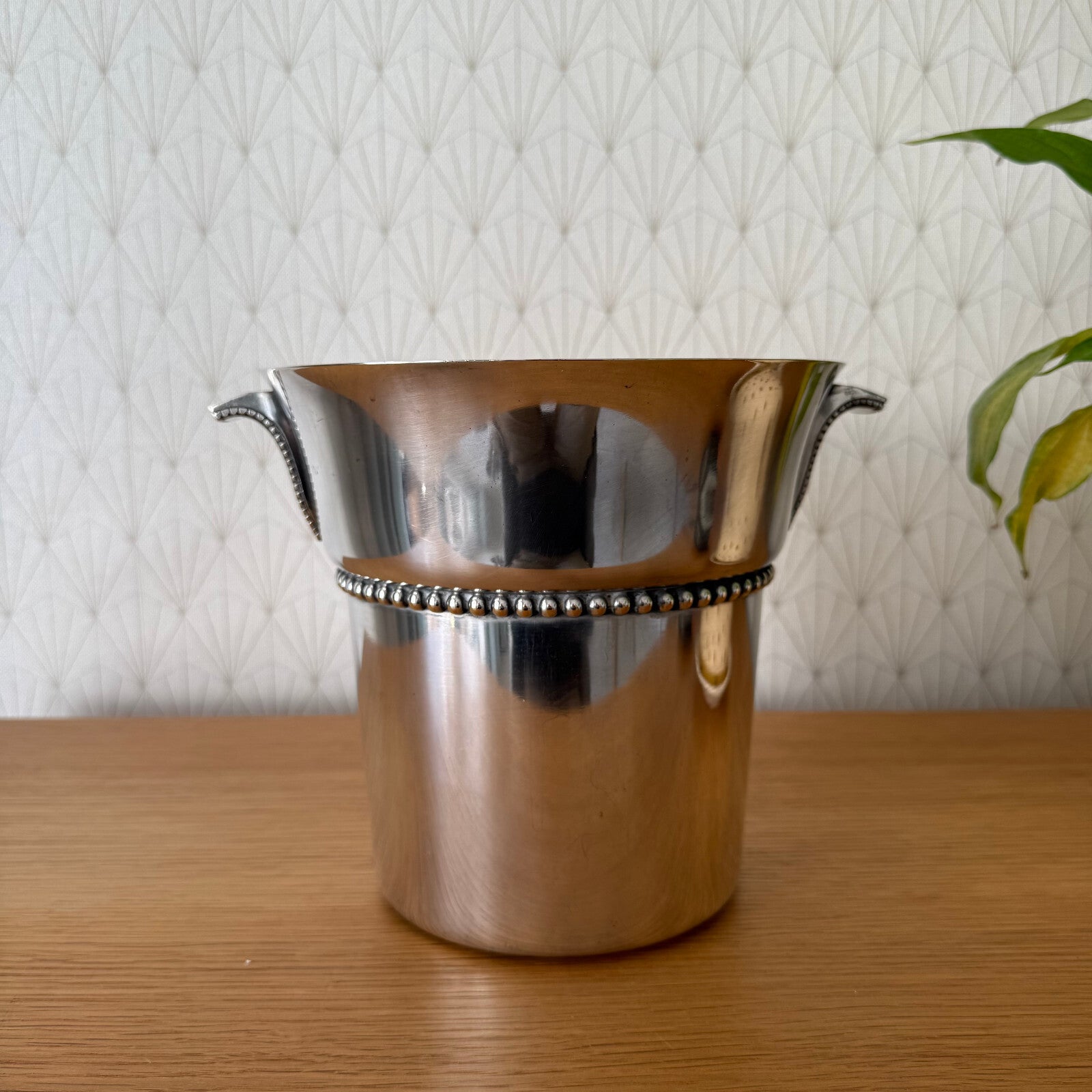 French Silverplate Champagne Cooler Ice Bucket Beaded Vintage 2704256 Fleamarketfrance