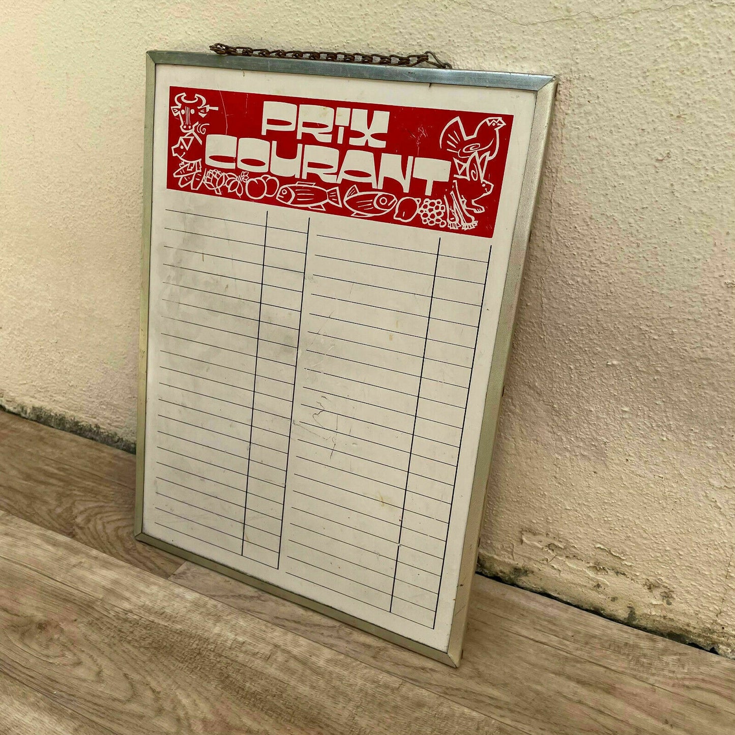 French Vintage Menu Board Restaurant Prix Courant 1950s Advertising 01112114 Fleamarketfrance