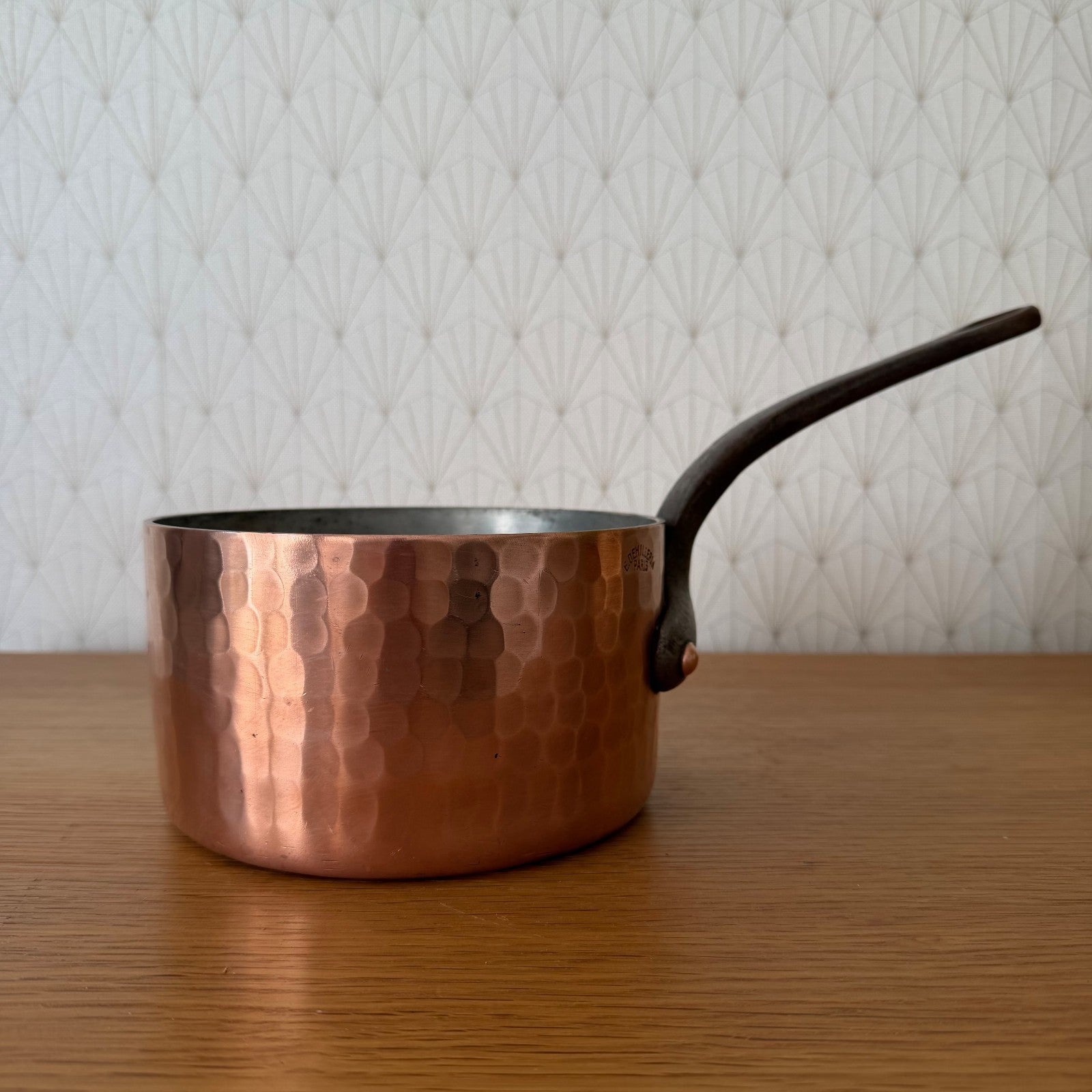 Vintage French E.Dehillerin Paris Hammered Copper Saucepan Tin Lined 1606263 Unbranded
