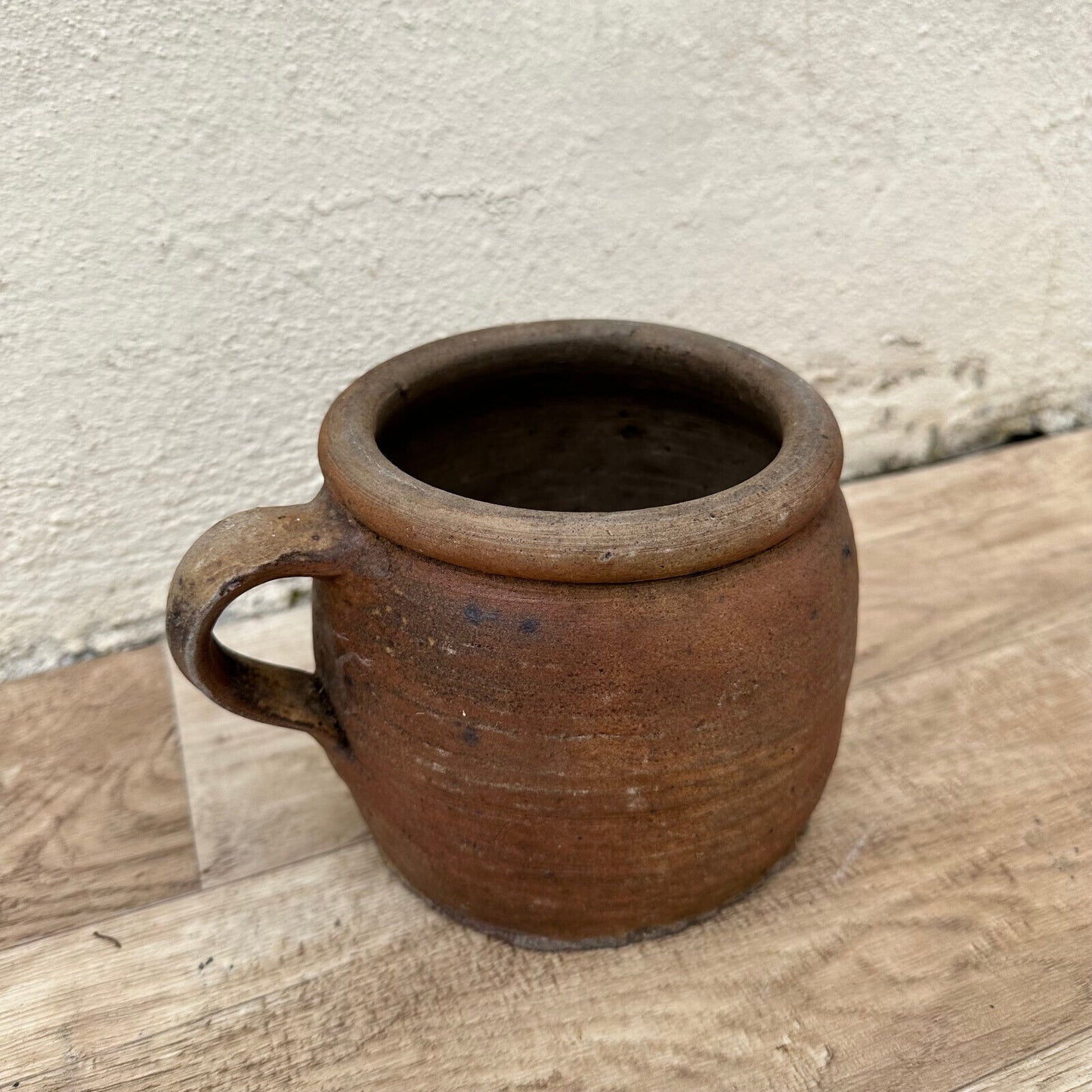 FRENCH VINTAGE confit jug mug cup glazed brown  stoneware 1105238 - Fleamarketfrance