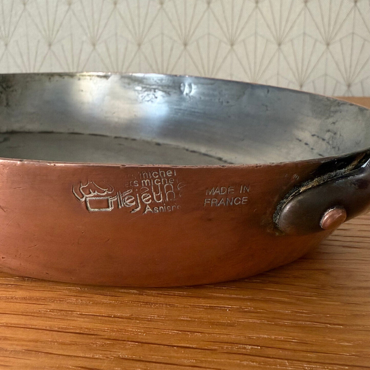 French Copper Cookware gratin Pan Brass oval made france 0304256