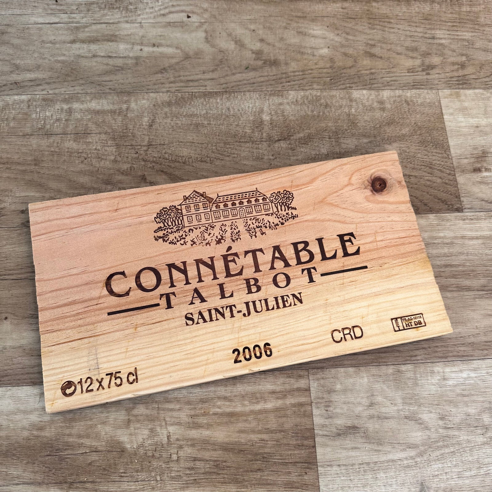French wine crate Connetable Talbot Saint-Julien 2006 wooden panel 10022422 Château Talbot