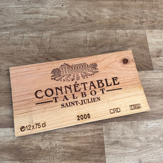 French wine crate Connetable Talbot Saint-Julien 2006 wooden panel 10022422 Château Talbot