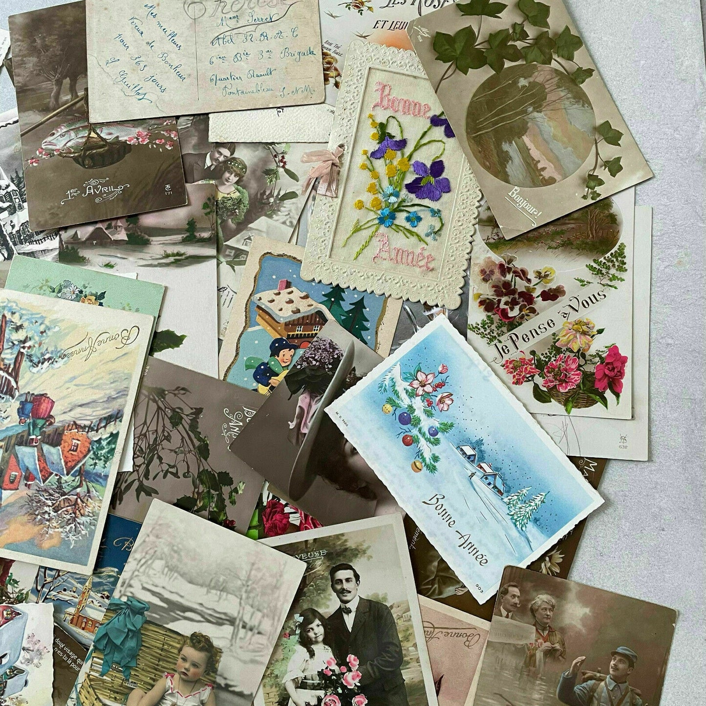 French Vintage Postcards Antique Greeting Cards Lot 1900-1950 1510212 Fleamarketfrance