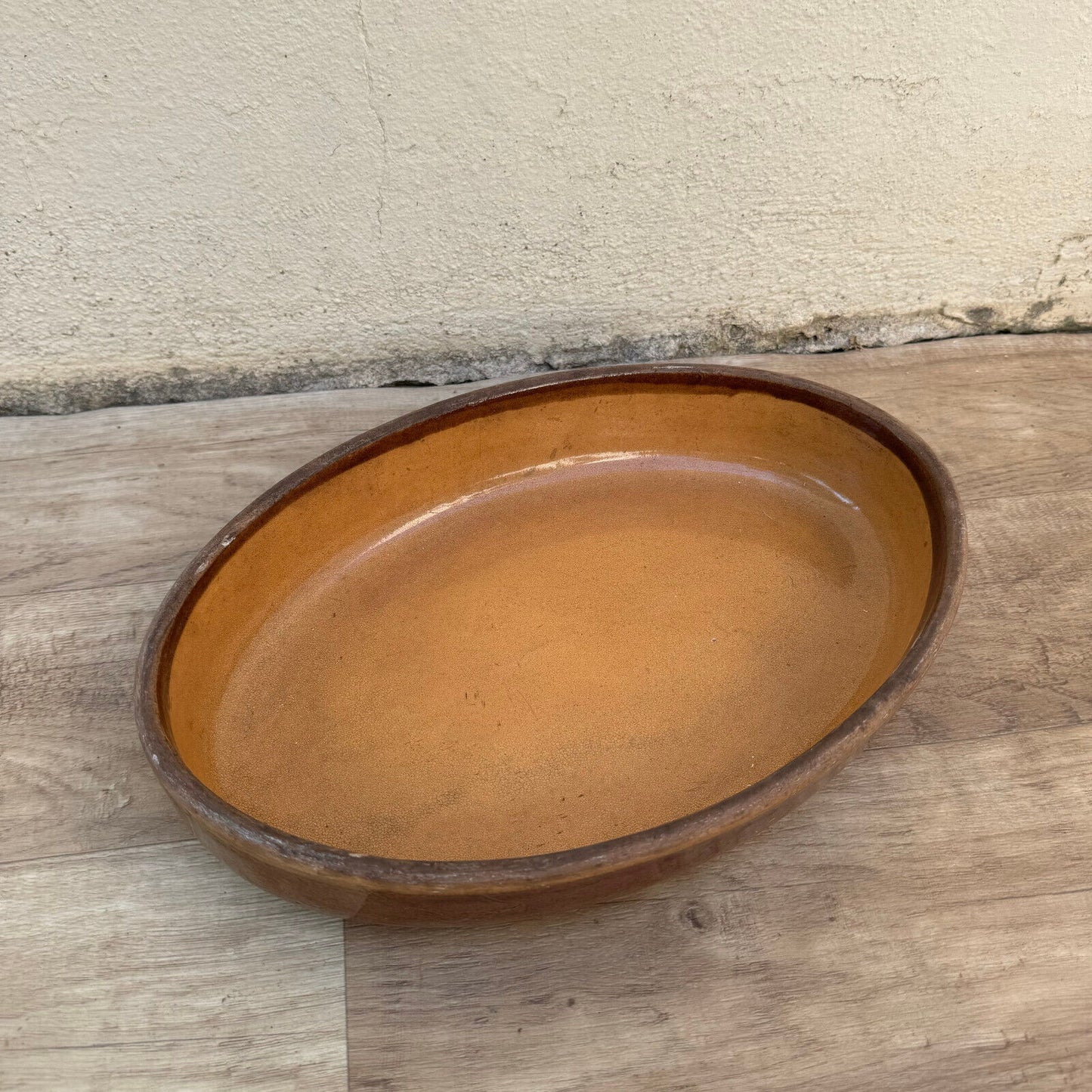 Vintage France Handmade French Bakeware 12.5” terrine plate gratin oval 02082420 - Fleamarketfrance