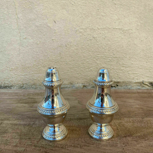 Vintage Silver Plated Salt & Pepper Shakers French Farmhouse Decor 27122011 - Fleamarketfrance