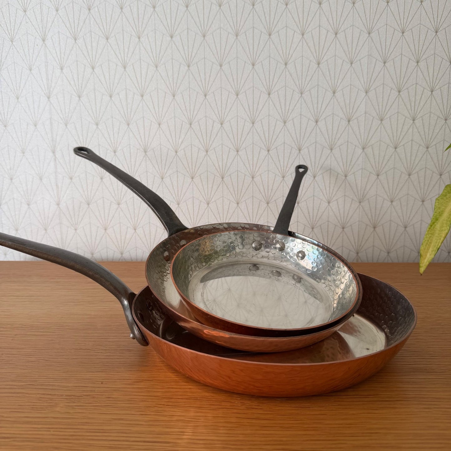 French Copper Pans Set 3 Professional Kitchen Cookware Made France 28052614 Unbranded
