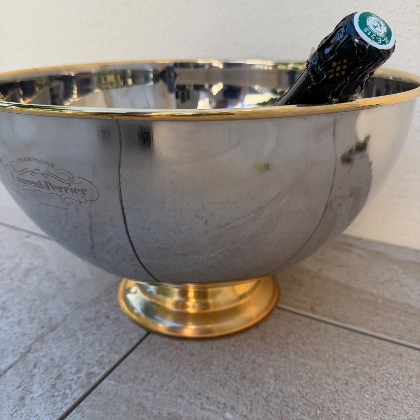 Laurent Perrier Champagne Ice Bucket French Stainless Steel Cooler 1506261 Laurent-Perrier