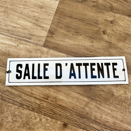 Shabby Decor Home Vintage Enameled Door Sign Plaque french SALLE 0709236 - Fleamarketfrance