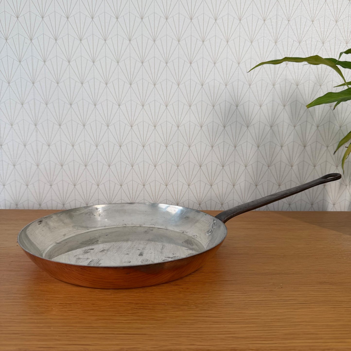French Copper Sauteuse Pan Villedieu Tin Lined Professional Vintage 0505269 Unbranded