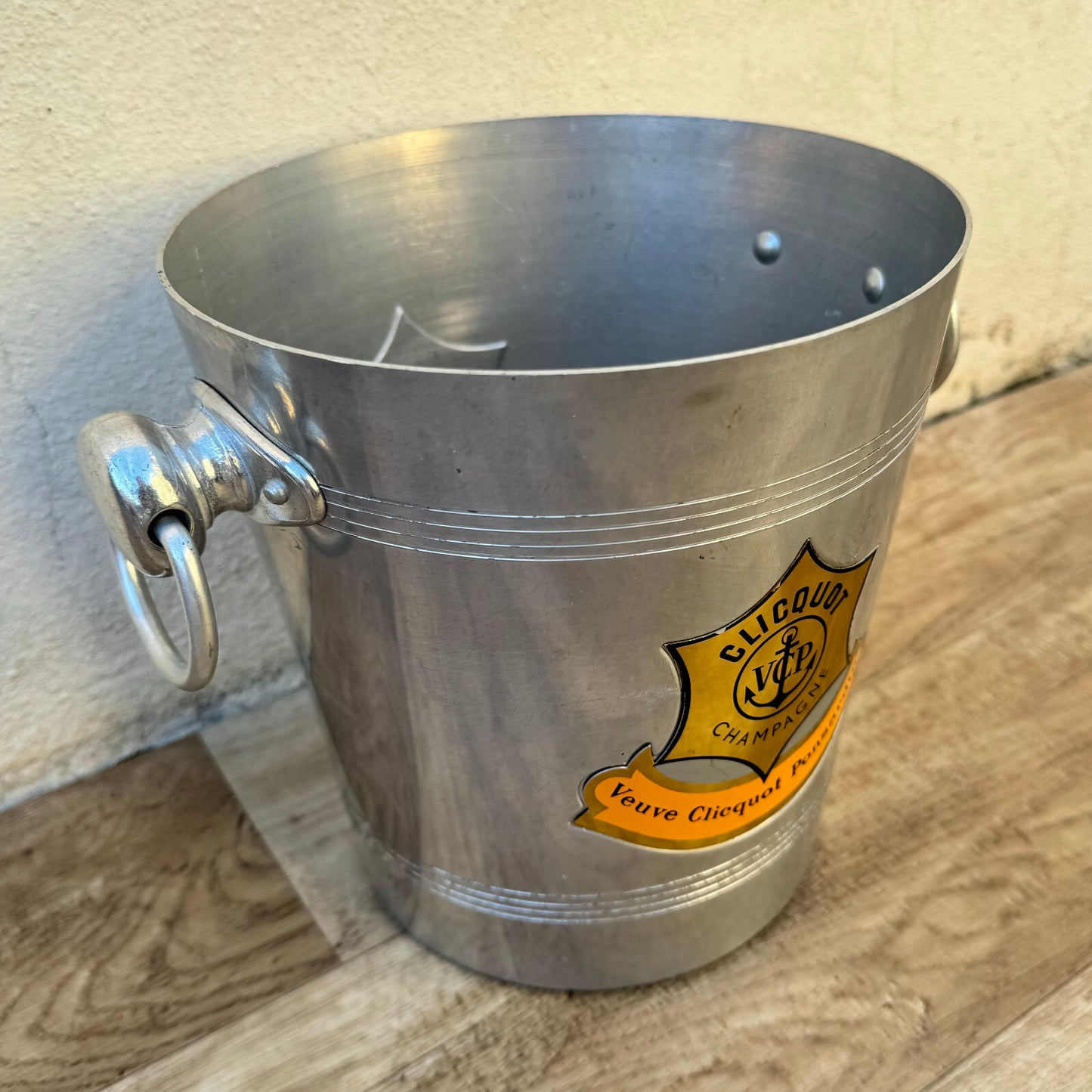Vintage Veuve Clicquot Champagne Ice Bucket French VCP Aluminum 0905244 Veuve Clicquot