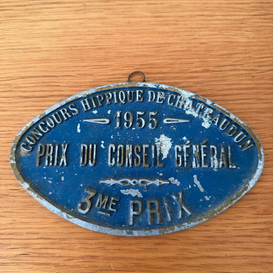 French Vintage Horse Trophy Plaque 1955 Chateaudun Equestrian Award 0802265 Fleamarketfrance