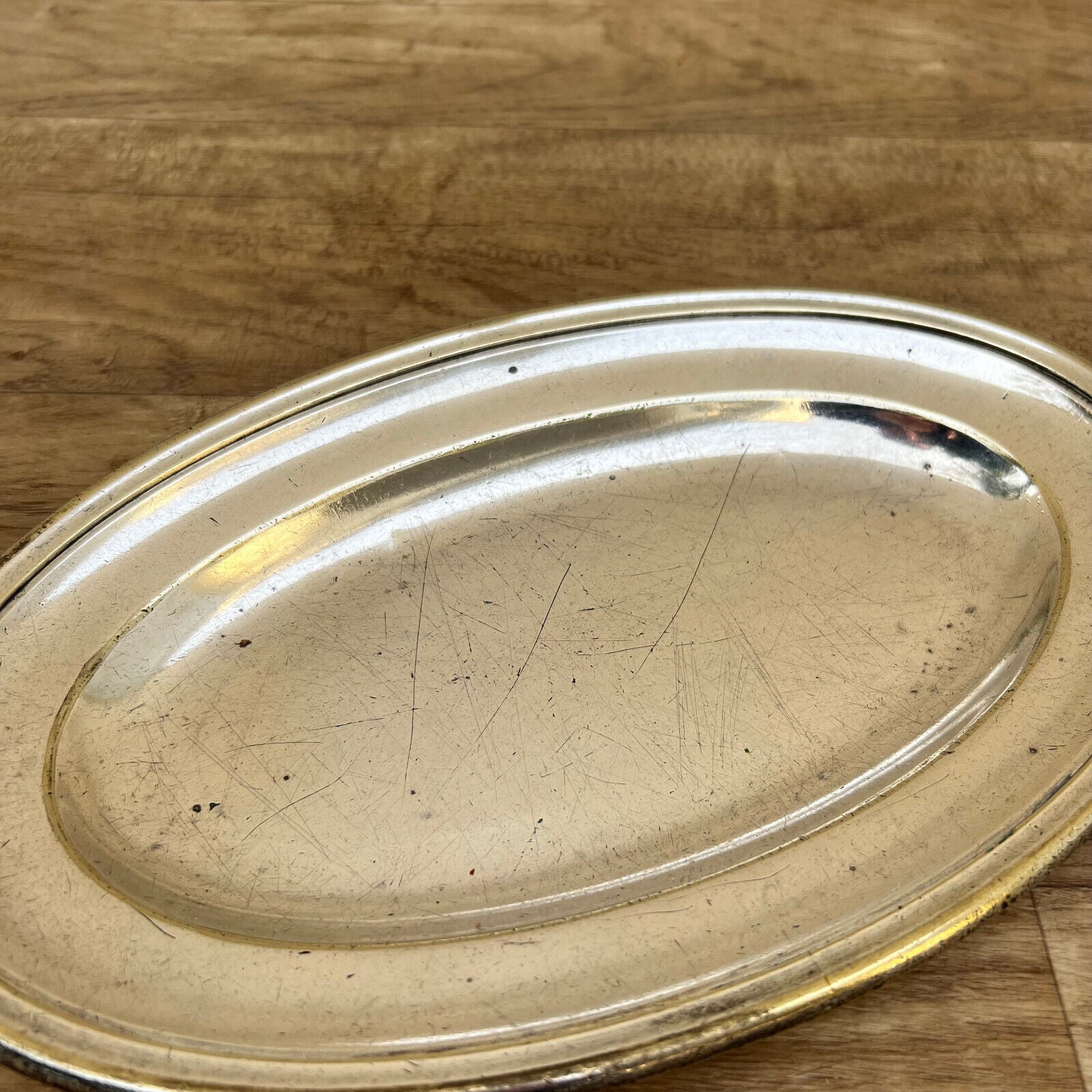 French Vintage brasserie silverplate Serving Tray ovale 10 1/2" 07122210 - Fleamarketfrance