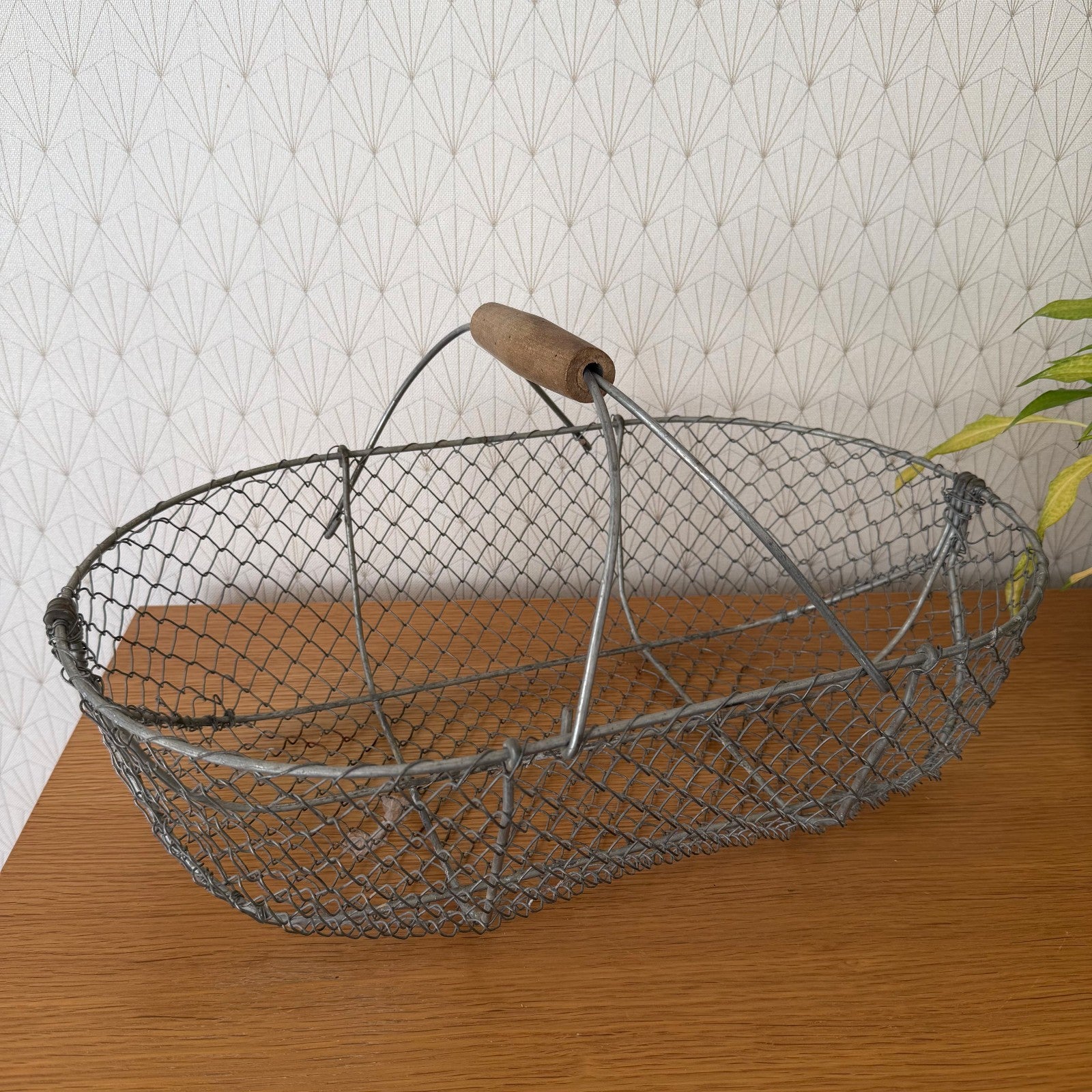 French Vintage Wire Metal Basket Oval Garden Storage 1506268 Fleamarketfrance