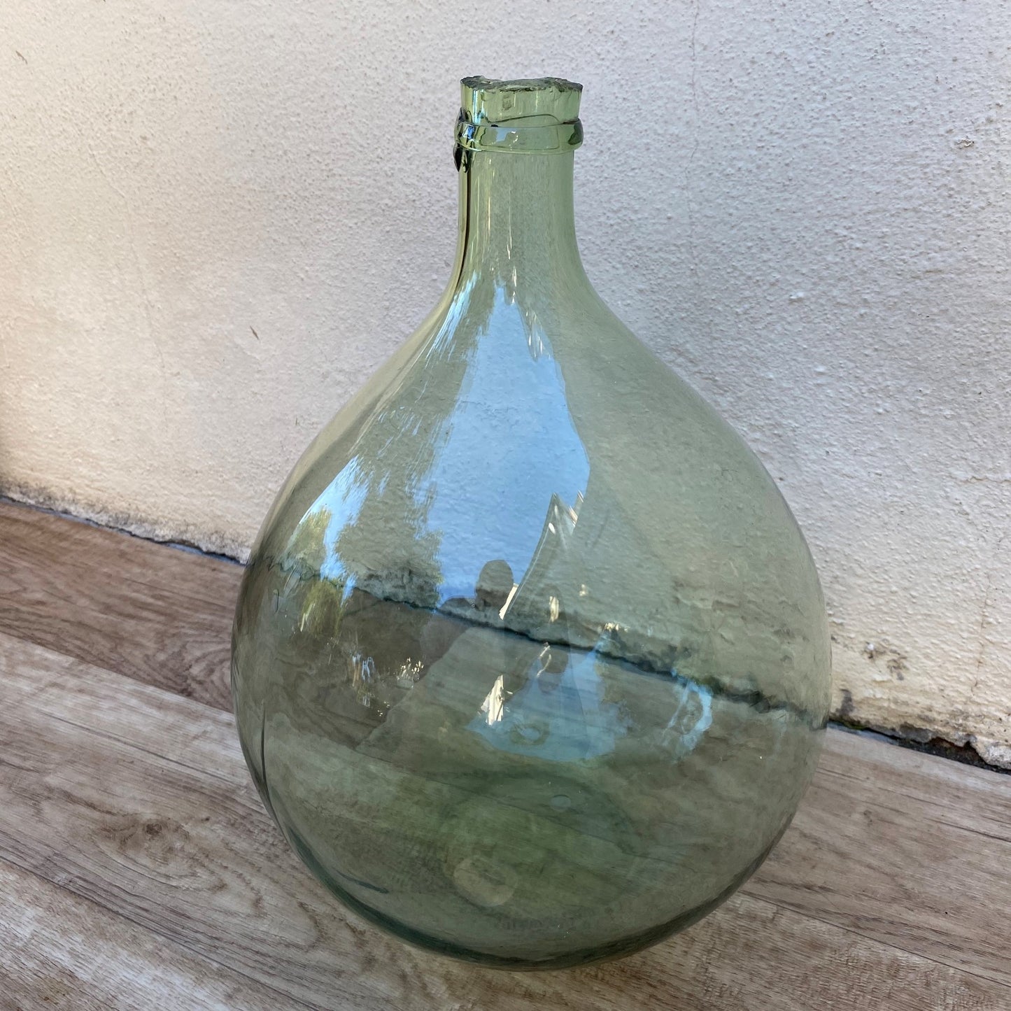Antique French Dame Jeanne Green Glass Demijohn Wine Bottle 04072623 Fleamarketfrance