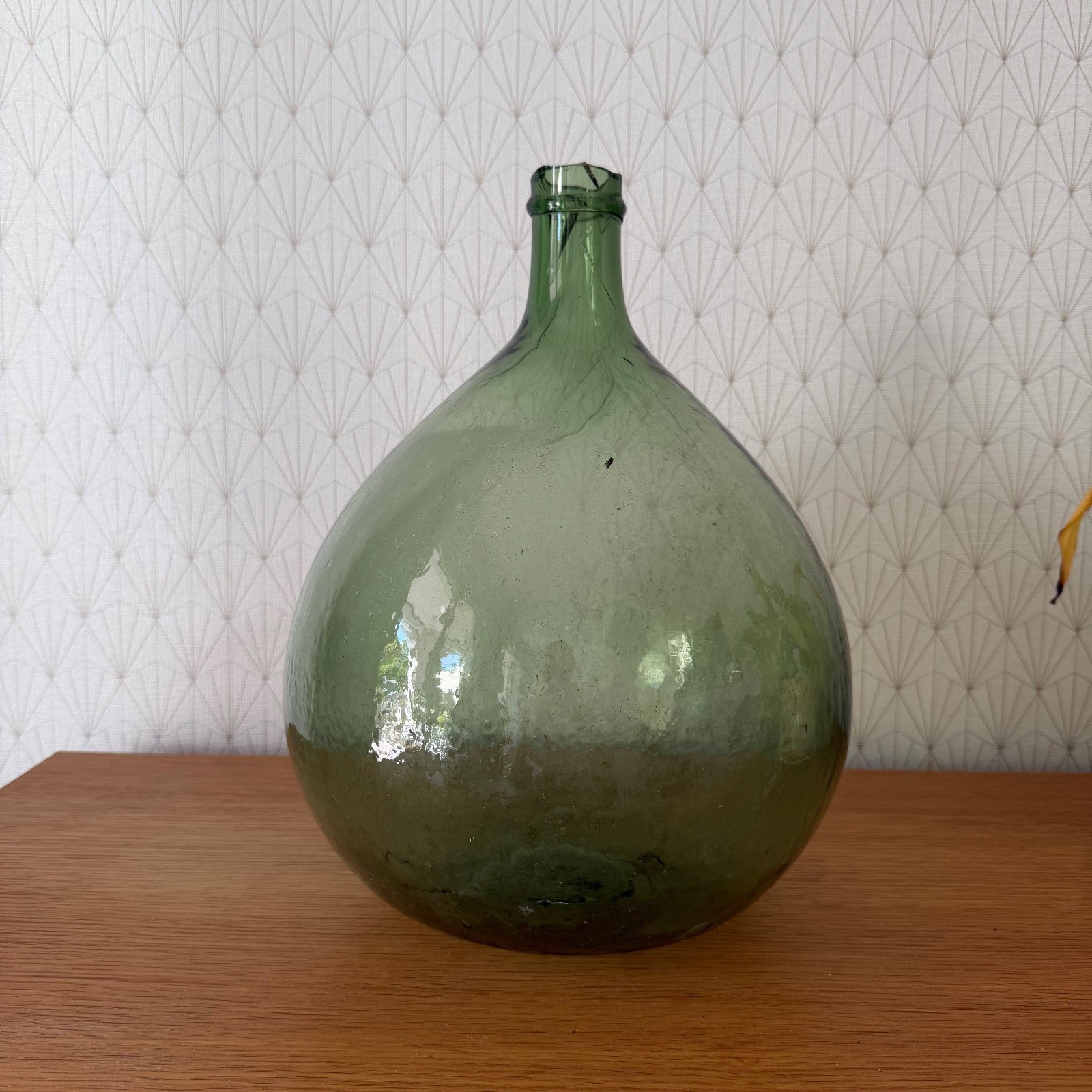 Antique French Dame Jeanne Green Glass Demijohn Wine Bottle 1107264 Fleamarketfrance